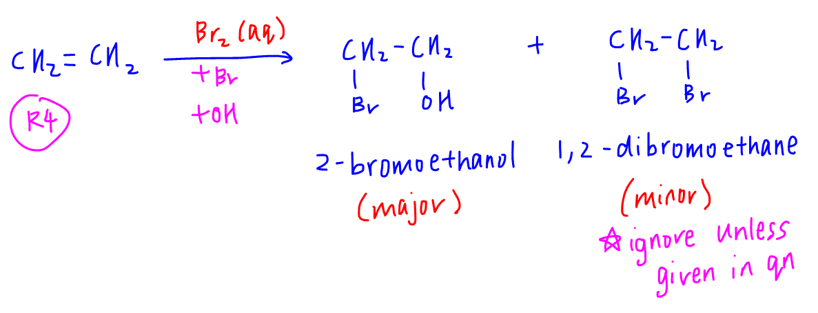 EA aq bromine equation